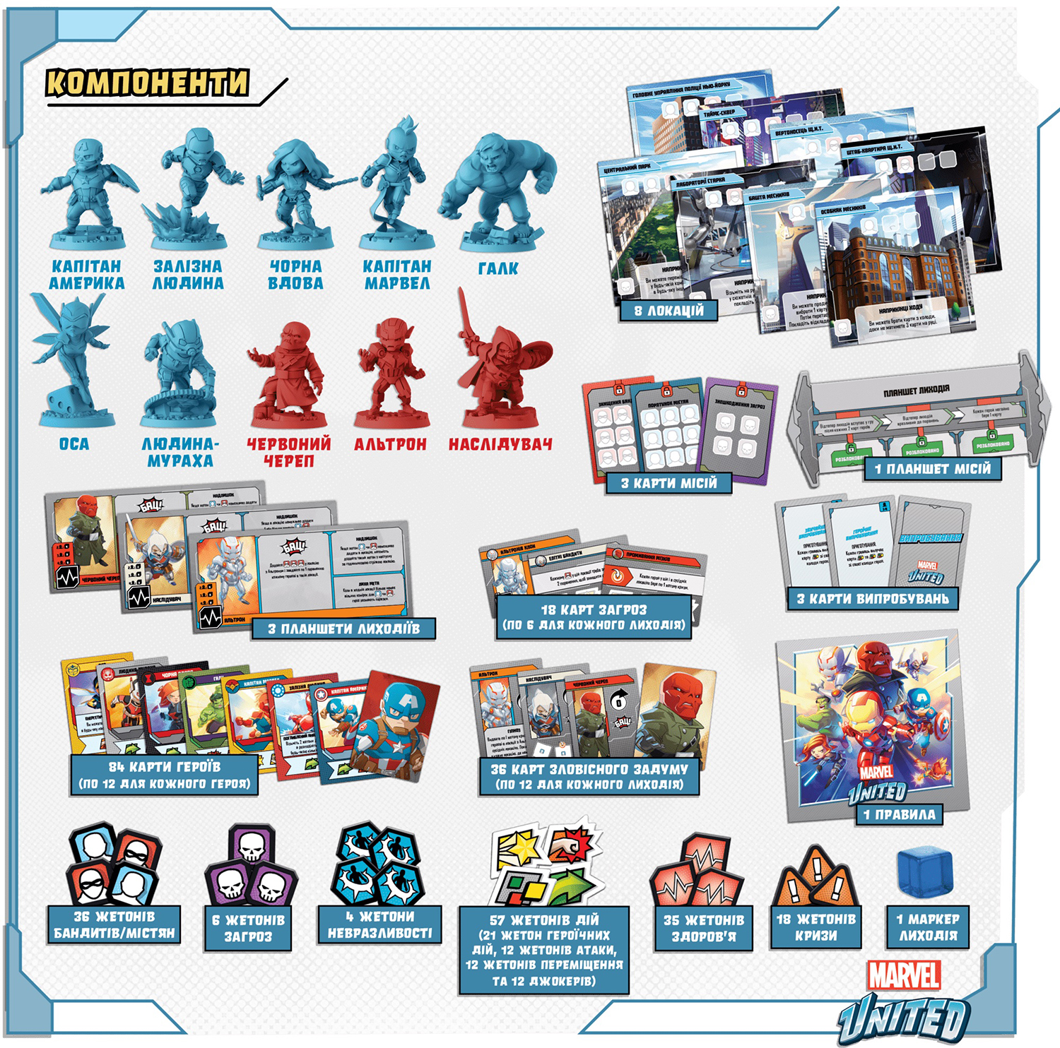 Marvel United. Українське видання (Marvel United: Украинское издание / Marvel United: Ukrainian edition) (укр.)