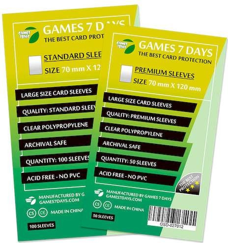 Протекторы для карт Games7Days (70 х 120 мм, Large, 100 шт.) (STANDART) (17012)