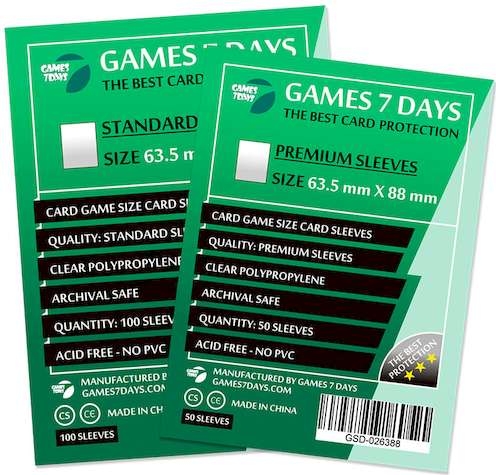 Протекторы Games7Days (63,5 x 88 мм) Standard Card Game (100 шт) /  Протектори Games7Days (63.5 x 88 мм) Standard Card Game (100 шт)